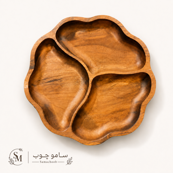 ظرف 3 خانه چوب گردو